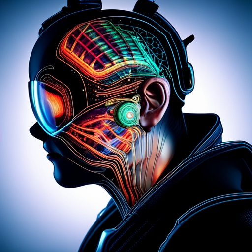 cybernetic-humanoid, post-human, dystopian, futuristic-cityscape, holographic-interface, binary-code, data-visualization, machine-learning, cyberpunk, neon-lighting, social-commentary, artificial-intelligence, techno-organic, virtual-reality, circuit-board, data-mining, digital-consciousness, glitch-art, generative-art, wireframe, matrix