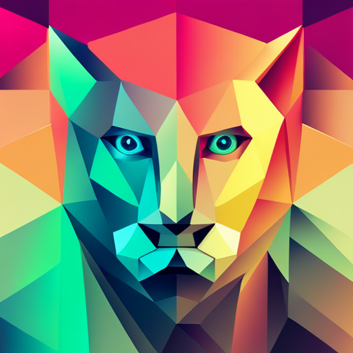 vibrant colors, retro-futuristic vibes, geometric shapes, vector art, mechanical forms, robotic animals, animalistic features, futuristic technologies, stylized lighting, cyberpunk themes