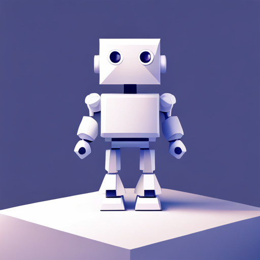 front-facing, robot, small-scale, geometric, adorable, minimalistic, 3D-model, low-poly, white background