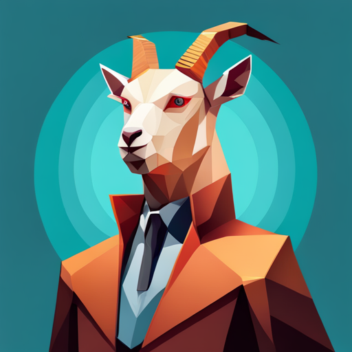 abstract, vector, low-poly, small, goat, antlers, robot