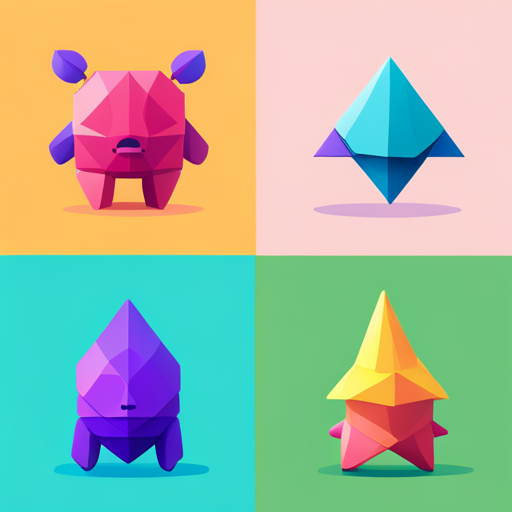 cute bot, geometric shapes, low-poly, vector