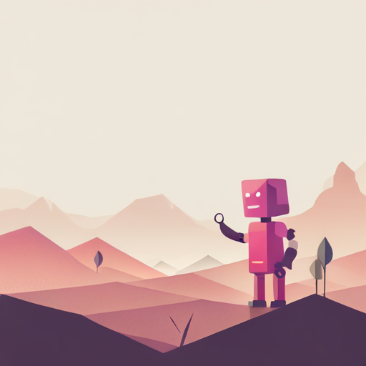 tiny, cute robot composed of geometric shapes, with a clean and simple white background, inspired by digital art