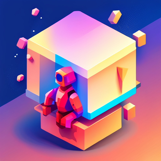 Shapely, low poly, vector line work of a cute, futuristic robot