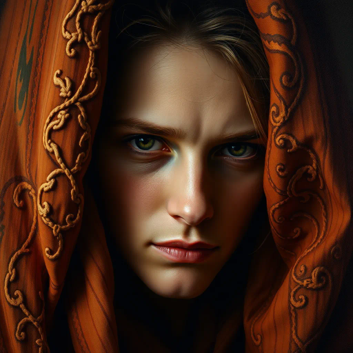 hyper-realism, detailed textures, chiaroscuro lighting, vibrant colors, Rembrandt influence, meticulous detail, natural light, atmospheric depth, emotional resonance, lifelike depiction, intricate composition, smooth gradients, realistic textures, expressive portraits, soft focus, dimensional accuracy, dynamic range, capturing essence, high detail, refined realism