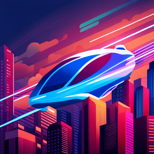 flying, futuristic, car, vector