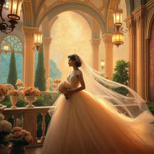 romantic celebration, ethereal atmosphere, Gustav Klimt, ethereal lighting, dreamlike setting, pastel colors, intricate textures, Baroque elegance, Renaissance influence, tender emotion, intimate composition, flowing gowns, delicate lace, soft focus, serene environment, timeless love, majestic architecture, mythical undertones, lush gardens, enchanting ambiance, poetic symbolism, harmonious balance, ornate details, artistic elegance, classical beauty