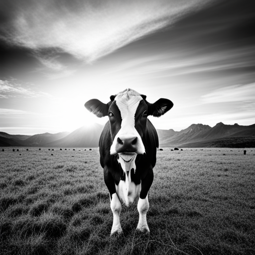 dairy tab, brand lactase, cow, black and white photographic