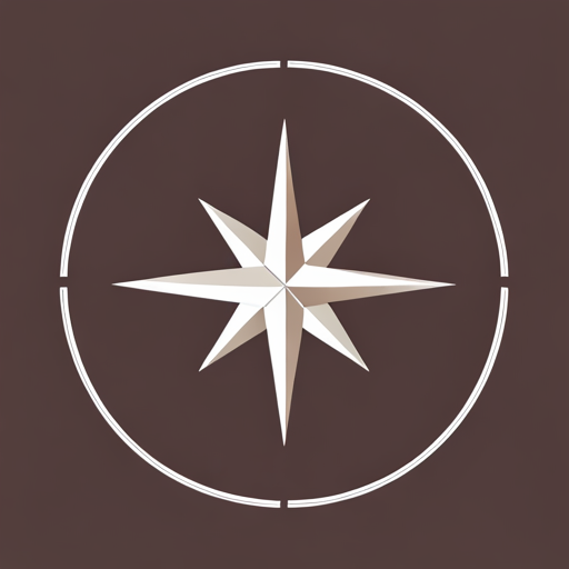 vector art, polygonal shape, compass, navigation, North Star, direction, minimalism, geometry, low-detail, simplicity