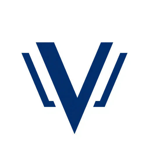 abstract M lettermark, geometric precision, two thick diagonal lines, sharp V convergence, bold solid indigo, minimal modern logo, geometric shapes, Bauhaus influence, dynamic symmetry, clean lines, minimalism, stark contrast, white background, conceptual simplicity, contemporary aesthetics, high-impact clarity