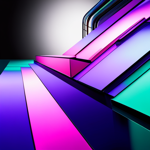 Futuristic, minimalistic, monochromatic palette, metallic textures, iridescence, expert craftsmanship, RGB color scheme, innovation, contemporary aesthetics