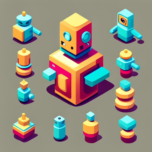 Isometric, plastic, bot, app, low polygon, futuristic, mechanical, geometric, digital synthesis, 3D, modeling compound, texture, scale, design