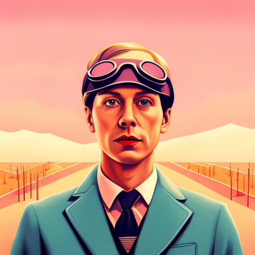 retro-futuristic, pastel-colors, symmetrical, whimsical, society-critique, hand-made, sci-fi-tech, geometric-shapes, stylized-nature, artificial-intelligence, Wes-Anderson-inspired