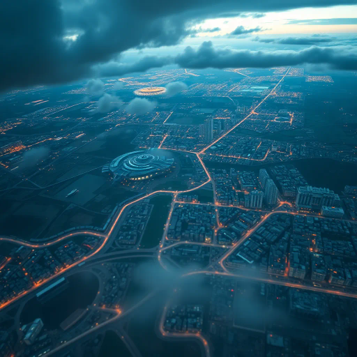 aerial perspective, expansive landscapes, sweeping vistas, modern technology, dynamic angles, high-definition detail, vibrant colors, atmospheric lighting, futuristic cityscapes, natural wonders, architectural patterns, moody skies, serene environments, Claude Monet, contemporary realism, capturing motion, vast open spaces, horizon lines, interplay of light and shadow, cutting-edge innovation, crisp clarity, ethereal ambiance