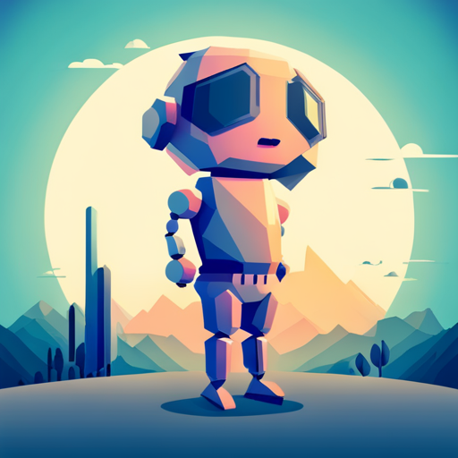 geometric shapes, cute robot, vector art