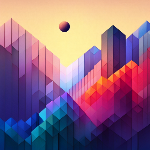 abstract, geometric shapes, vibrant colors, pixelation, minimalism