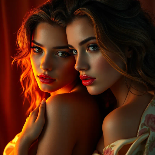 vibrant youth, alluring curves, radiant beauty, opulence, ethereal glow, contemporary allure, delicate elegance, Renaissance influence, chiaroscuro contrast, warm sunset hues, feminine grace, luxurious silk texture, enchanting gaze, sensuality, bold composition, sensual movement, modern aesthetic, beauty idealism, dynamic poses, Baroque opulence, mystical charm, captivating presence, intimate portrait, high detail, artistic celebration, confident expression, intricate detail, vibrant saturation, emotive lighting, harmonious balance, soft pastels, sculptural forms, fluid motion, ethereal allure, luminescent quality, refined craftsmanship, classical inspiration