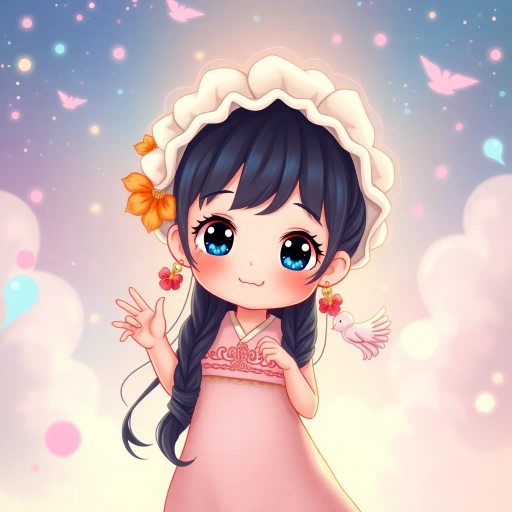 innocent young maiden, charming elegance, ethereal glow, inspired by Yoshitaka Amano, whimsical fantasy, serene ambiance, soft pastel hues, delicate brushwork, intricate lace textures, dreamlike scene, luminous lighting, gentle perspective, emotional warmth, magical atmosphere, fairy tale influences, graceful pose, art nouveau curves, enchanting forest backdrop, mythical creatures, serene expression