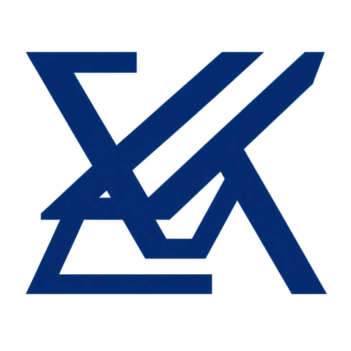 abstract M lettermark, geometric precision, two thick diagonal lines, sharp V convergence, bold solid indigo, minimal modern logo, geometric shapes, Bauhaus influence, dynamic symmetry, clean lines, minimalism, stark contrast, white background, conceptual simplicity, contemporary aesthetics, high-impact clarity