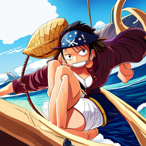 One Piece characters, manga, anime, Shonen Jump, Eiichiro Oda, Japanese style, action-packed, vibrant colors, dynamic poses, pirate theme, sea adventure, Straw Hat Pirates, Monkey D. Luffy, Roronoa Zoro, Nami, Usopp, Sanji, Tony Tony Chopper, Nico Robin, Franky, Brook, Grand Line, Devil Fruits, Haki, epic battles, humor, friendship, determination, exploration, treasure hunt, world-building, marine admirals, Yonko, epic saga, power levels, character development, supernatural abilities, visual storytelling, emotions, honor, loyalty, justice, iconic character designs, intricate costumes, distinct personalities, unique character quirks, childhood dreams, Nakama