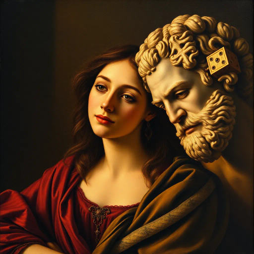 Renaissance, chiaroscuro, dynamic lighting, Leonardo da Vinci, Michelangelo, vivid colors, intricate details, emotive expression, portrait, classical human figure, serene mood, balanced composition, cultural nostalgia, refined textures, symbolic representation, dramatic contrast, fluid movement, masterful brushstrokes, timeless beauty, grand scale