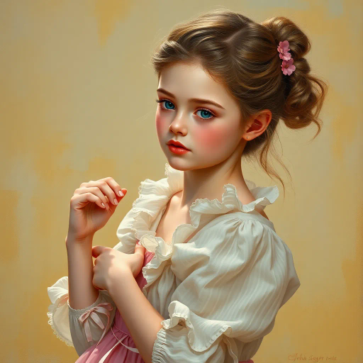 cute girl, full body, photorealistic, John Singer Sargent, vivid colors, soft lighting, intricate details, lifelike textures, modern fashion, heartfelt expression, enchanting pose, realism, delicate features, soft lines, subtle shadows, harmonious composition, contemporary influence, gentle movement, natural background, emotional depth, warm atmosphere, artist's vision, dynamic perspective, elegance, cinematic framing, expressionistic approach, vibrant palette, ethereal lighting, nuanced textures, refined pose, intimate gaze, serene mood, lush scenery, artistic interpretation, immersive environment