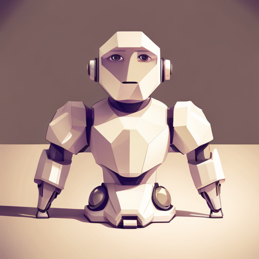 Tiny, Front-Facing, Low Poly, Minimalist, Geometric Shapes, Robotics, Whimsical, White Background