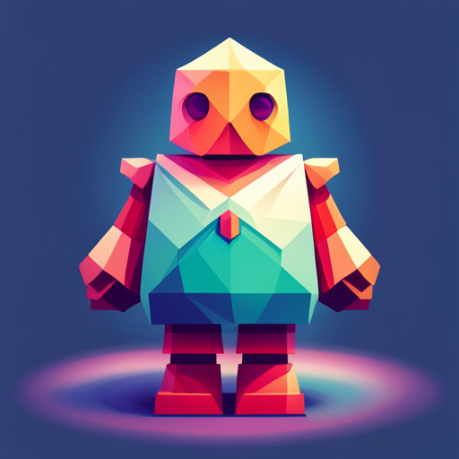 geometric shapes, vector art, cute, robots, low-poly, computer graphics, minimalistic, primary colors