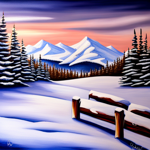 misty mountains, cozy cabin, tranquil lake, pine trees, snow-capped peaks, nature's serene beauty, winter wonderland, wilderness escape, rustic charm, frosty breath, idyllic scenery, alpine retreat, peaceful solitude, moonlit sky, warm glow, accentuated textures, atmospheric depth, immersive experience, digital brushstrokes, custom brushes, high resolution, scenic landscape, ethereal aura