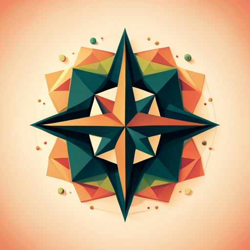 geometric shapes, vector, compass, polygon, low-poly, navigation, outline, flat, lines, minimalistic