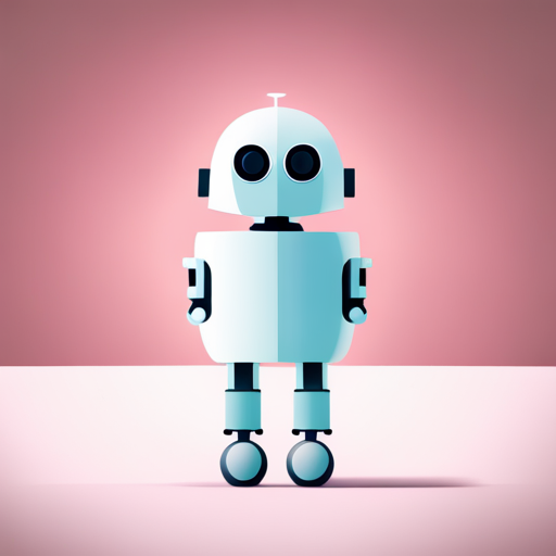 tiny robot, geometric shapes, low-poly, digital-art, white background