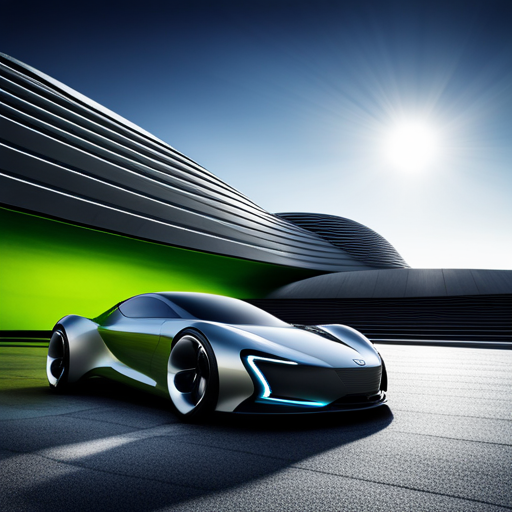 radically futuristic, aerodynamic, electric-powered, autonomous, autonomous vehicles, self-driving cars, carbon fiber, metallic finish, unique lighting, neon accents, sleek curves, extreme angles, cutting-edge technology, minimalist design