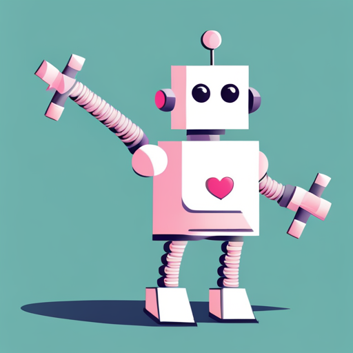 geometric shapes, angular, low-poly, vector graphics, minimalistic, cute, robot, toy-like, bright, pastel colors, no shading, wireframe, 8-bit design