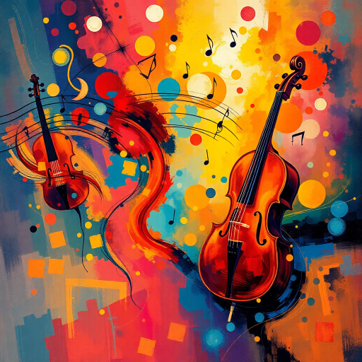 harmony of the spheres, ethereal symphony, aurora borealis, music visualization, cosmic resonance, abstract expressionism, vibrant chroma, Kandinsky influences, flowing melodies, celestial orchestra, dreamlike atmosphere, surreal landscapes, harmonious rhythms, visual synesthesia, universal connection, luminous colors, ethereal light, transcendental experience, spiritual awakening, dimensional journey, divine soundscape, poetic emotion