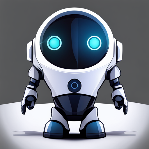 tiny robots, cute, front view, low-poly, rubber material, white background