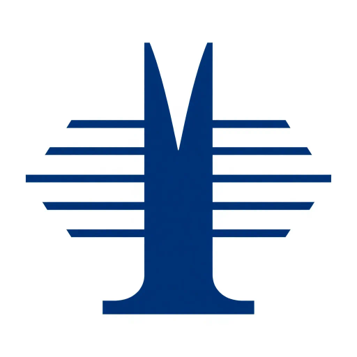 bold letter M, parallel strokes, tapering structure, upward hierarchy, indigo blue, geometric precision, vector design, minimalist aesthetic, structural elegance, balance and symmetry, clean composition, white background, modernist influences, Bauhaus geometry, minimal lines, disciplined form, artistic clarity, abstract expression, Kandinsky inspiration, harmonious contrast, flat color fields, innovative typographic elements, Swiss design principles, mid-century modern vibes