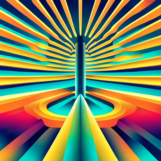 retro-futurism, abstract, vector, geometric-shapes, retro-styles, 80s, neon-lights, sci-fi, futuristic, angular-movement, interlocking-patterns, vibrant-colors, parallel-lines, repeating-shapes, vibrant-glow, minimalism, symmetry