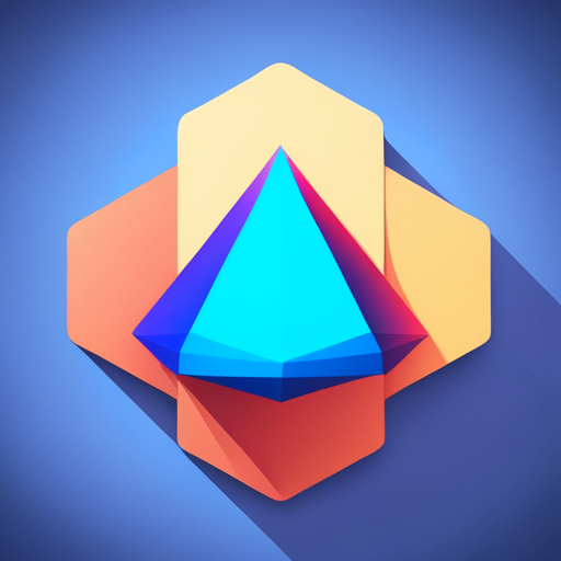 low-poly, news, AI, signal, app icon, geometric shapes, technology, artistic representation, cybernetics, minimalism, digital futurism