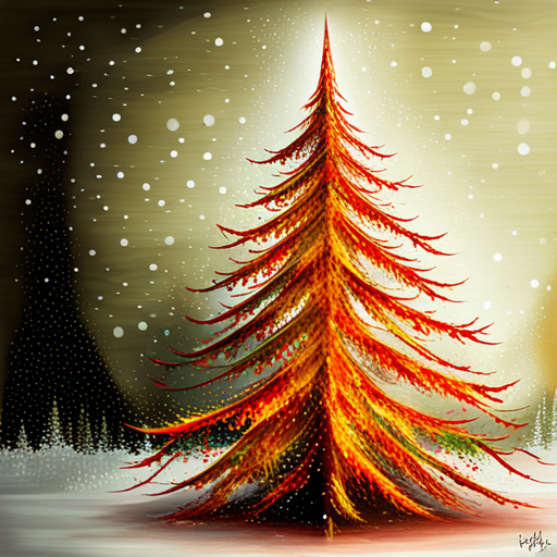 Christmas tree, well art, textured canvas, holiday, festive, winter, seasonal, illuminated, colorful lights, traditional, ornaments, evergreen, pine, branches, decorations, shimmering, glittering, magical, joyful, celebration