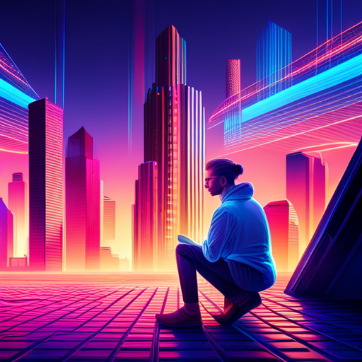 Futuristic technology, Artificial intelligence, Machine learning, Algorithmic design, Visual recognition, Neural networks, Big data analytics, Branding identity, Abstract shapes, Geometric patterns, Sci-fi, Neon lighting, Cyberpunk, Glitch art, Pixelation, Futurism, Minimalism, Video game art