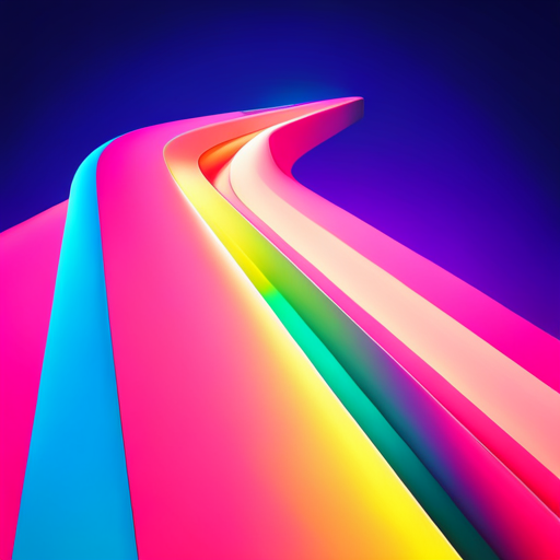 chromatic aberration, iridescent hues, neon glow, futuristic design, minimalist composition, high contrast, metallic shine, avant-garde, tech-inspired color palette