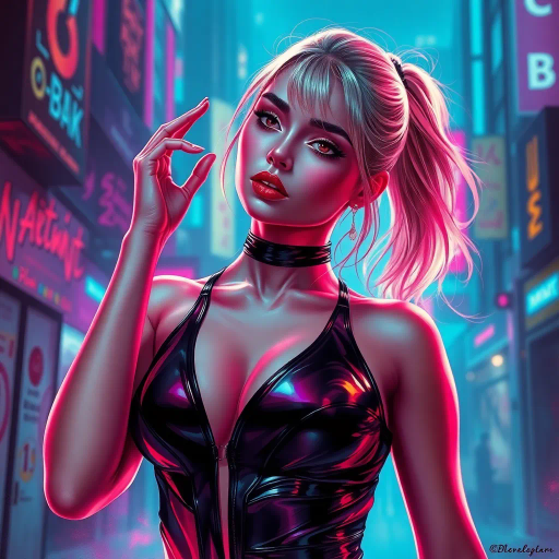 vibrant expression, modern elegance, visual harmony, surreal beauty, intricate details, dynamic composition, ethereal glow, captivating allure, vibrant color palette, pop art influences, dramatic lighting, bold brushstrokes, innovative forms, emotive presence, enchanting gaze, contemporary fashion, empowering aura, sensuous curves, high contrast, artistic dynamism, cultural fusion, stylish representation, fluid movement, expressive textures, visual poetry, timeless essence