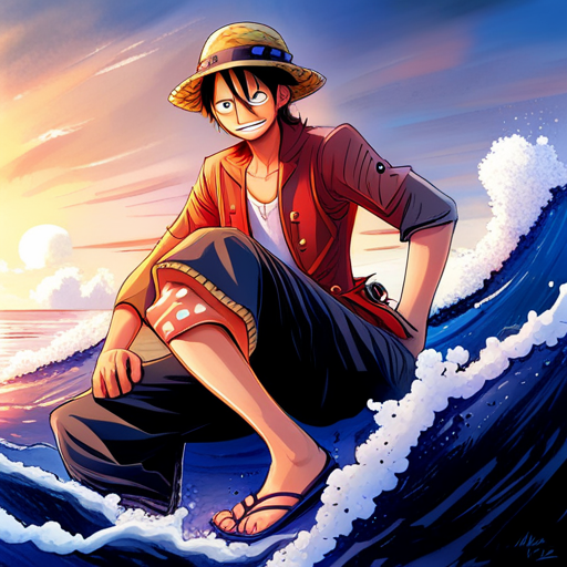 one piece characters, manga, anime, shonen, adventure, action, fantasy, vibrant colors, dynamic composition, exaggerated proportions, iconic character designs, epic battles, pirate theme, naval warfare, devil fruits, rubber powers, straw hat crew, grand line, pirate king, treasure hunt, camaraderie, friendship, dreams, determination