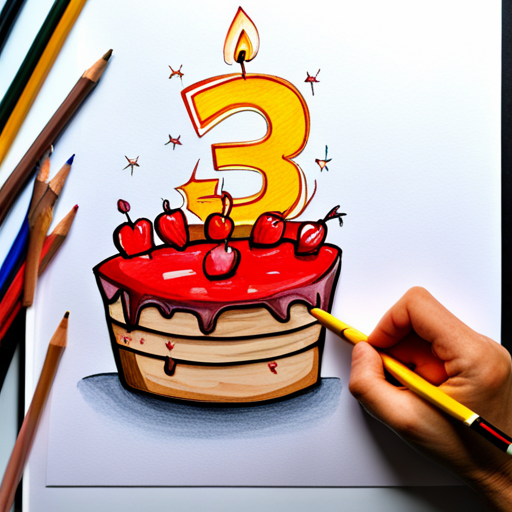 birthday celebration, pencil sketch, templates