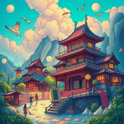vibrant colors, dynamic composition, Studio Ghibli inspiration, detailed environments, expressive character designs, emotional depth, fantastical themes, cultural motifs, fluid motion, nostalgic atmosphere, distinctive line art, otherworldly settings, intricate detailing, magical realism, retro-futuristic elements, storytelling focus, character-driven narrative, visual storytelling, imaginative landscapes, enchanting creatures