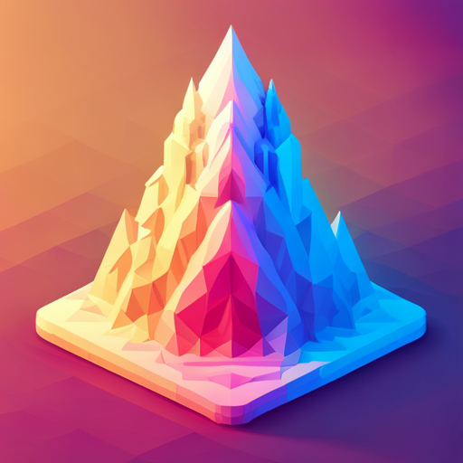 Low polygon, vector art, AI, signal transmission, noise reduction, mobile app icon, Dribbble