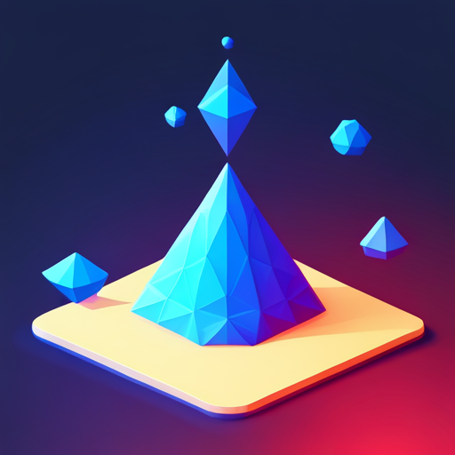 low-poly, news, AI, signal, app icon, geometric shapes, technology, digital art