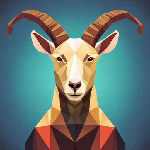 abstract, vectors, geometric shapes, low-poly, small, goat, antlers, robots, technology, future, surrealism