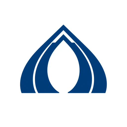 bold letter M, parallel strokes, tapering structure, upward hierarchy, indigo blue, geometric precision, vector design, minimalist aesthetic, structural elegance, balance and symmetry, clean composition, white background, modernist influences, Bauhaus geometry, minimal lines, disciplined form, artistic clarity, abstract expression, Kandinsky inspiration, harmonious contrast, flat color fields, innovative typographic elements, Swiss design principles, mid-century modern vibes