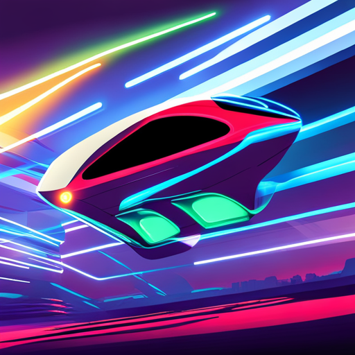 flying, futuristic, car, vector