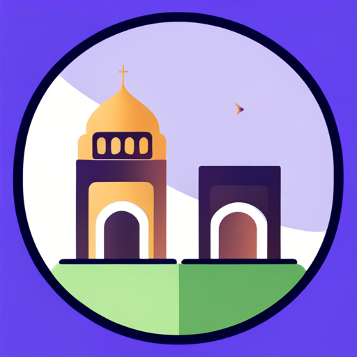 masjid symbol, rounded border, border shadow, clock, time, 04:10, caption, walking distance, location